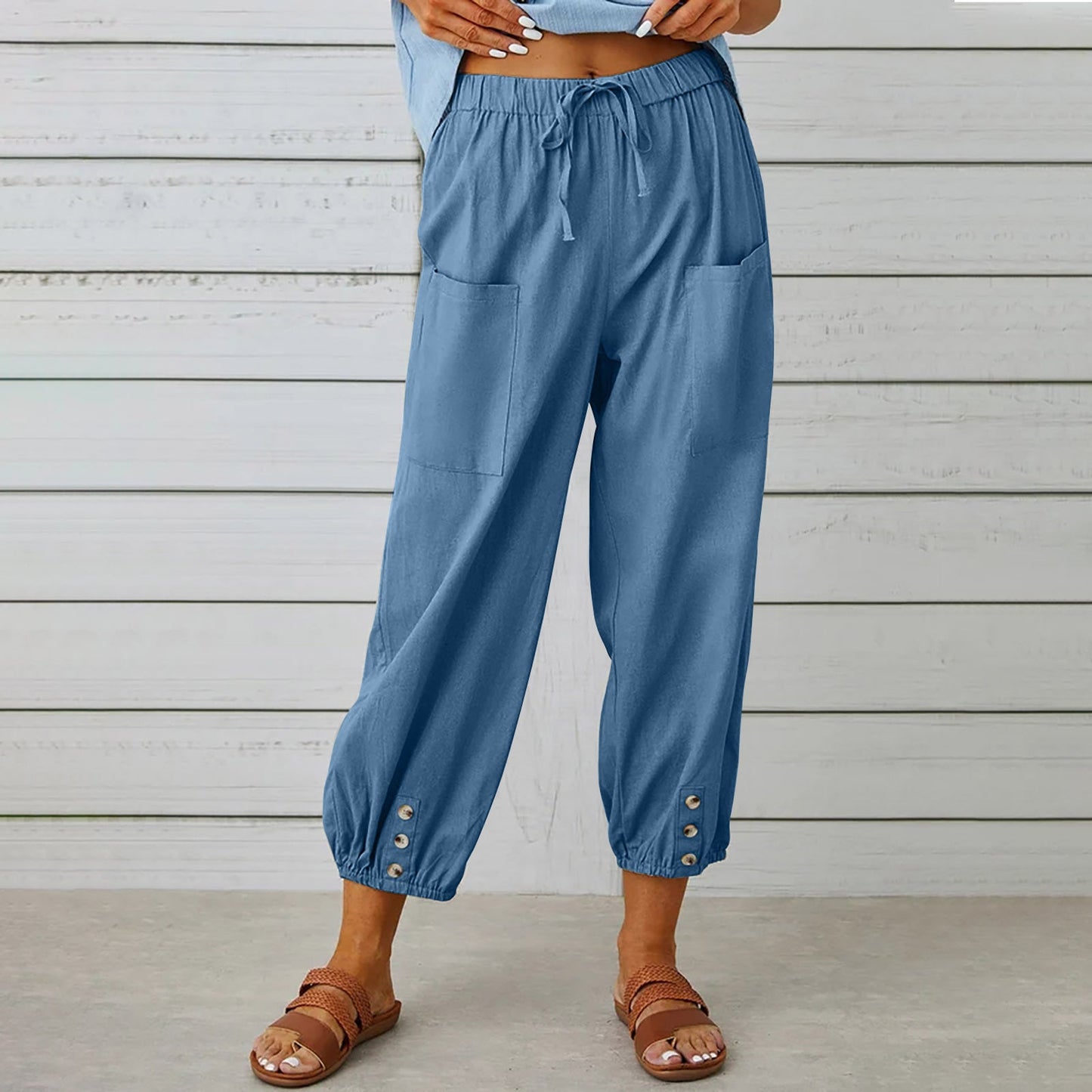 Pantalon cargo femme avec taille élastique et multipoches de berg-feldt