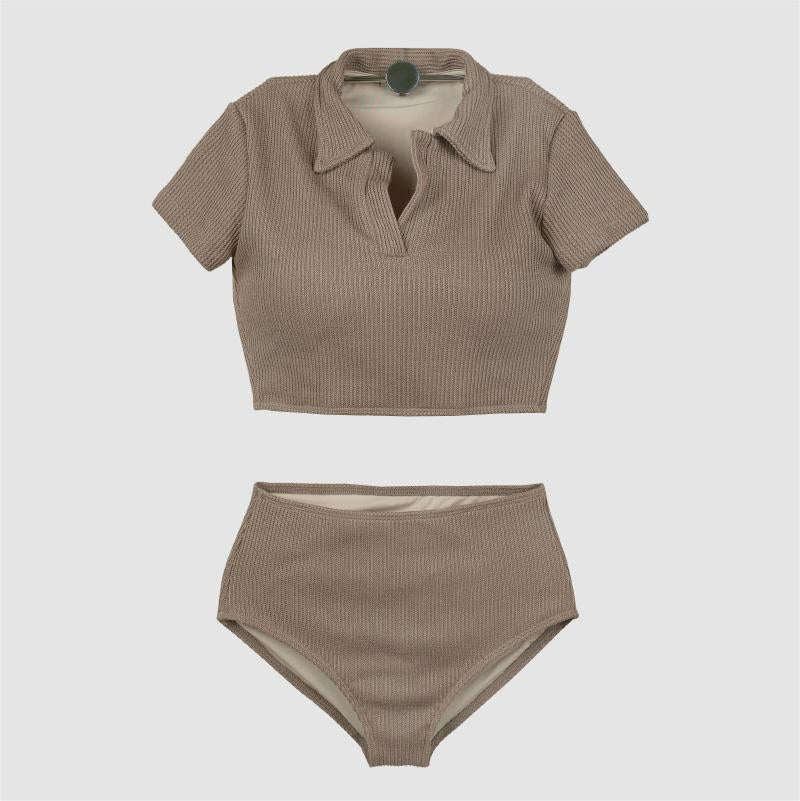 Hochgeschnittenes Bikini-Set für Damen von berg-feldt mit poloartigem Oberteil
