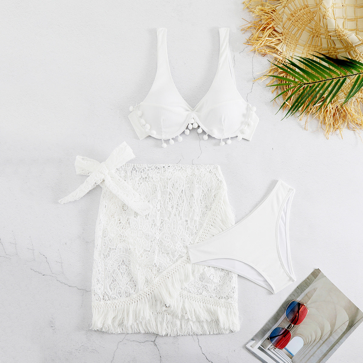 Haut de bikini romantique pour femme avec dentelle et soutien-gorge ludique de berg-feldt