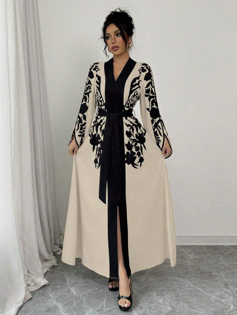 Robes longues fleuries pour femme à manches courtes de berg-feldt