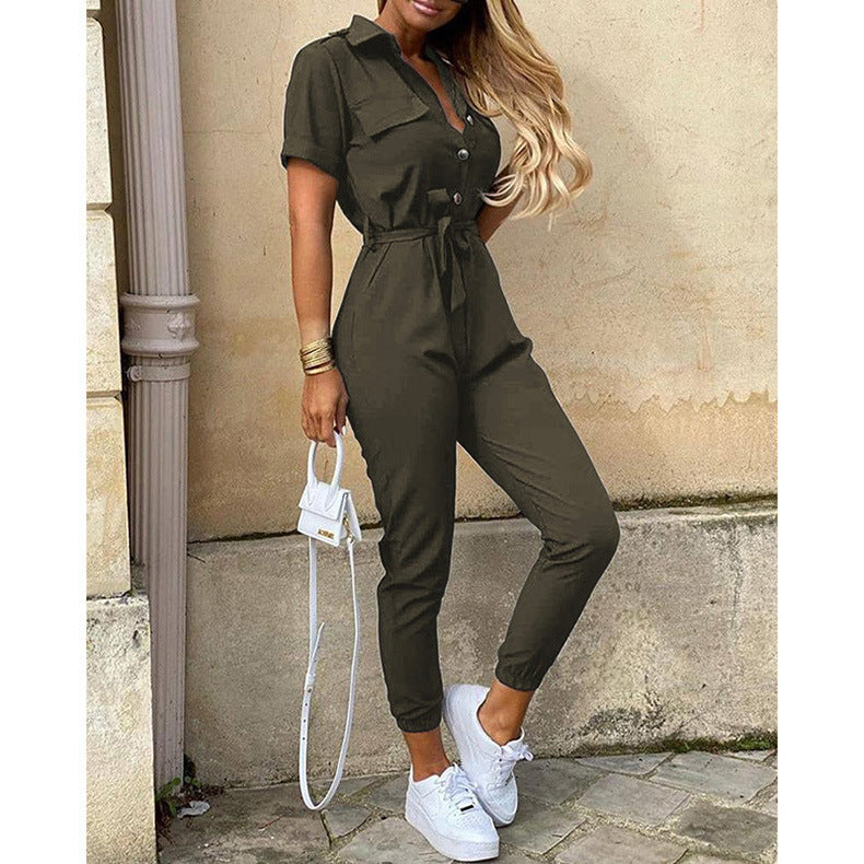 Combinaison élégante pour femme avec fermeture boutonnée et taille élastique par berg-feldt