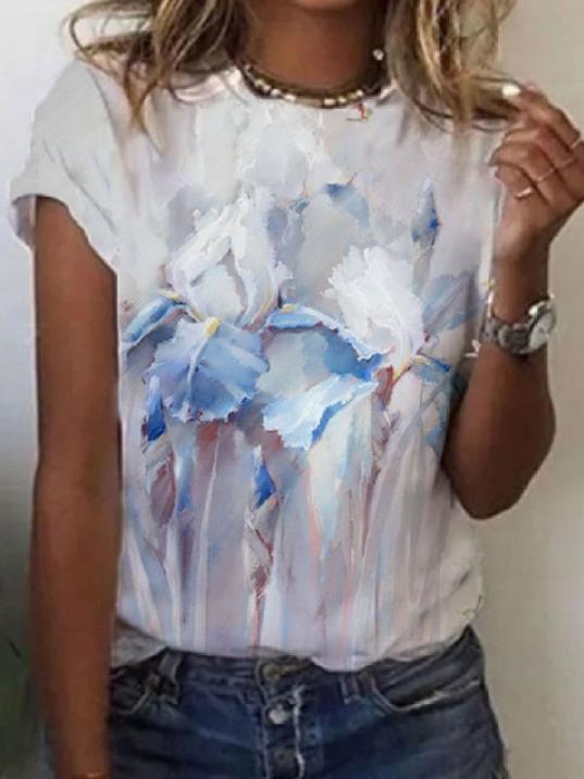 T-shirt Berg-Feldt pour femme à imprimé floral artistique