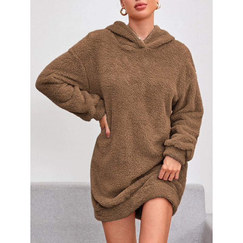 Robe à capuche oversize douillette en polaire douce pour femme Berg-Feldt