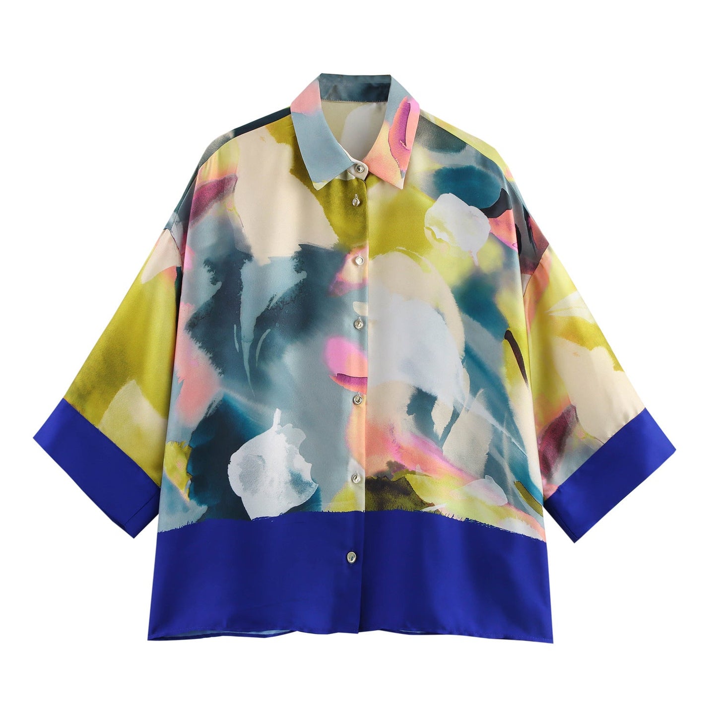 Chemise boutonnée ample à imprimé abstrait par berg-feldt pour femme