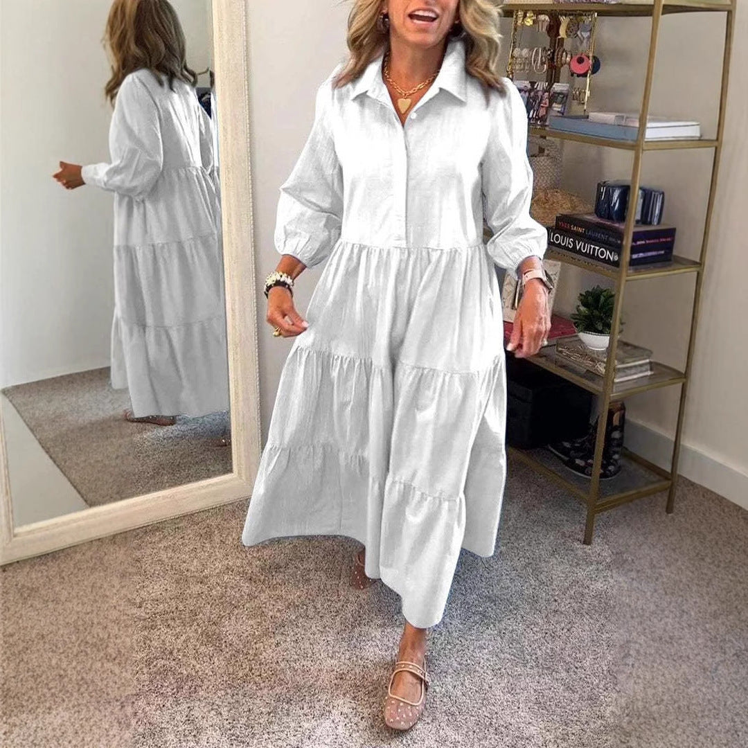 Robe chemisier pour femme avec volants et poches de berg-feldt