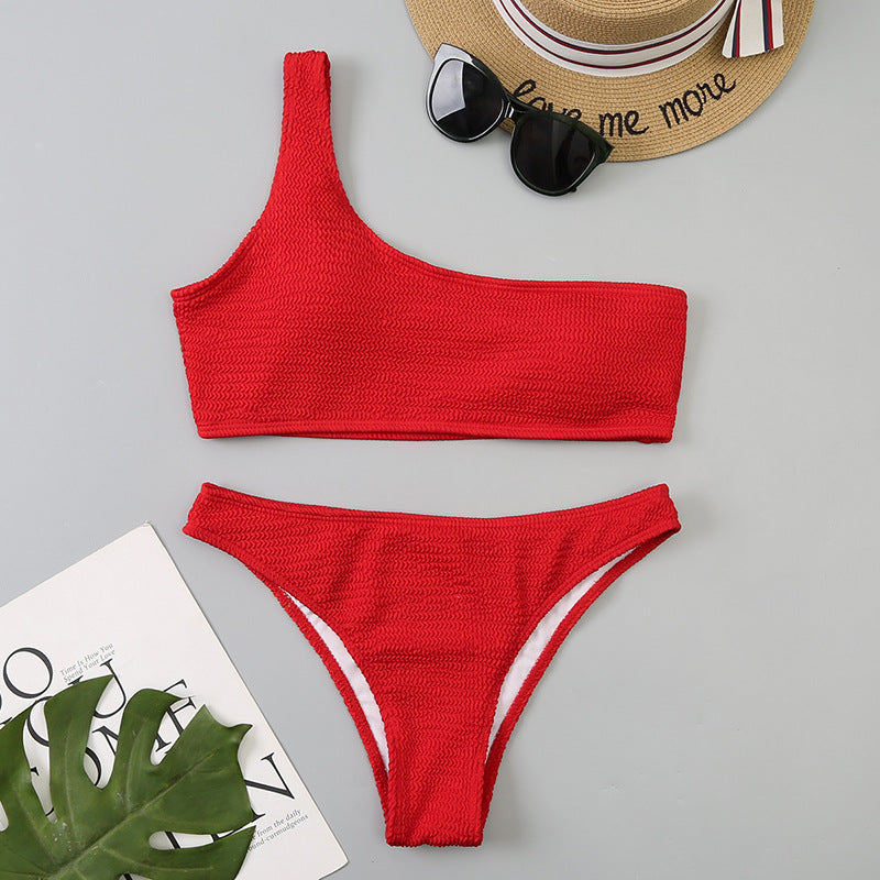 Ensemble bikini côtelé asymétrique Berg-Feldt pour femme