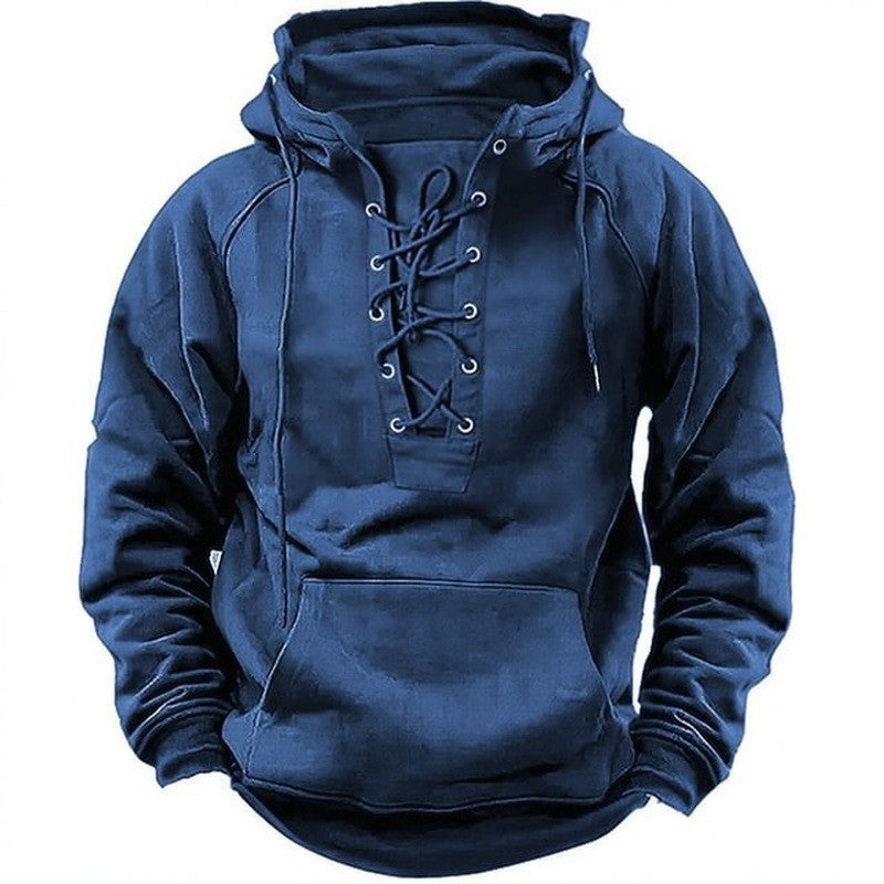 Herren Kapuzensweatshirt mit modischer Schnürung und weichem Innenfutter Berg-Feldt