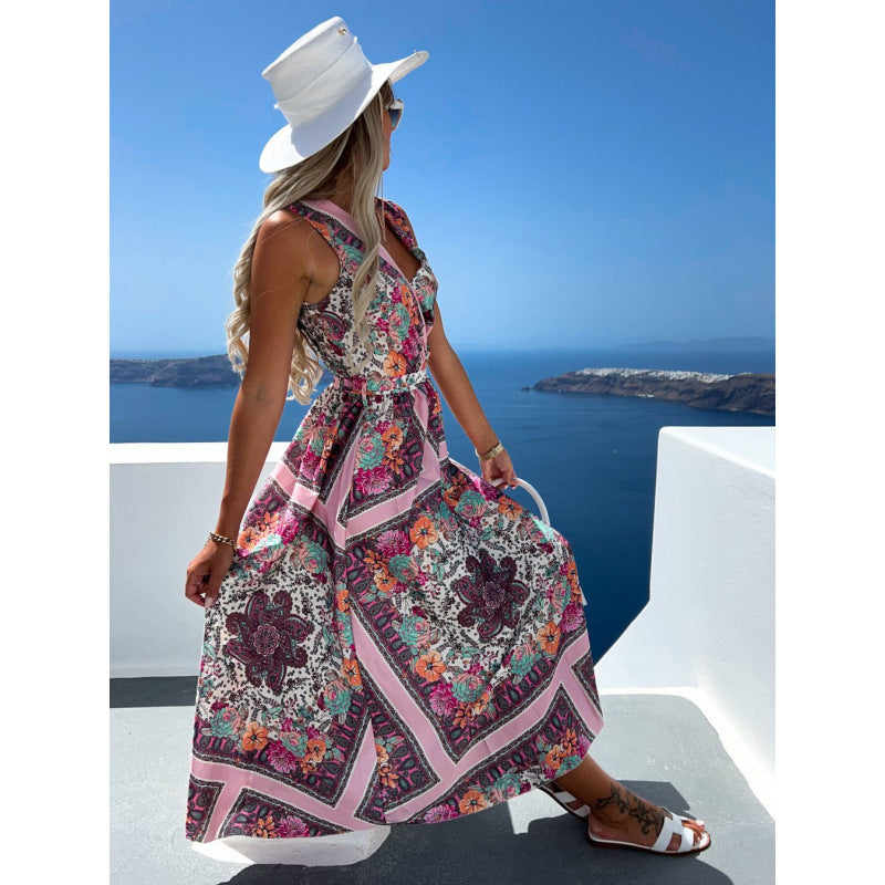 Robe longue femme à motif floral et ceinture élégante berg-feldt