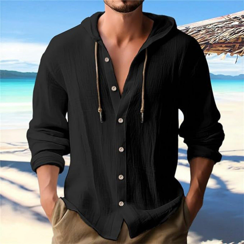 Chemise décontractée à capuche et boutonnée pour homme Berg-Feldt