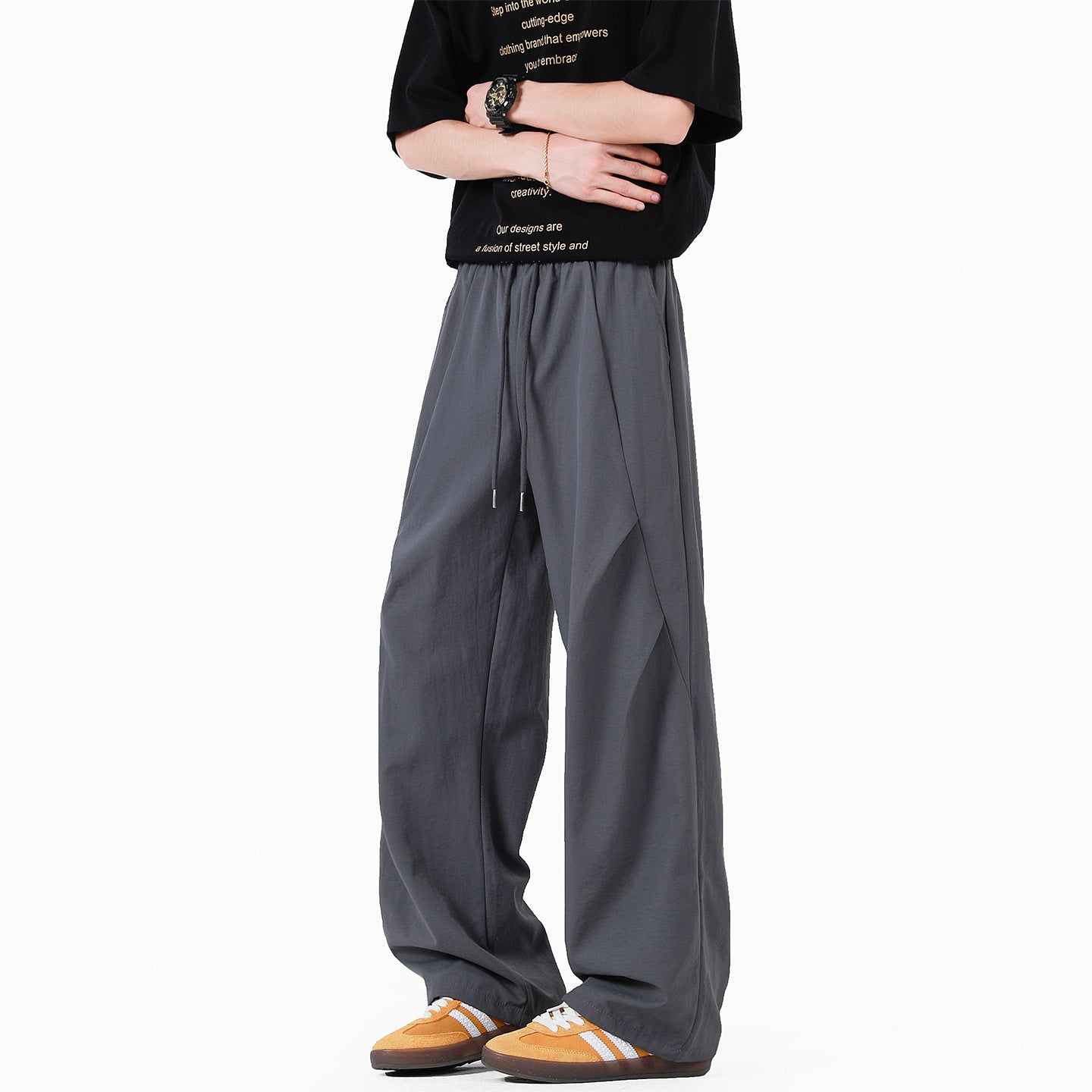 Unisex elegante Freizeithose mit hohem Bund und lockerer Passform Berg-Feldt