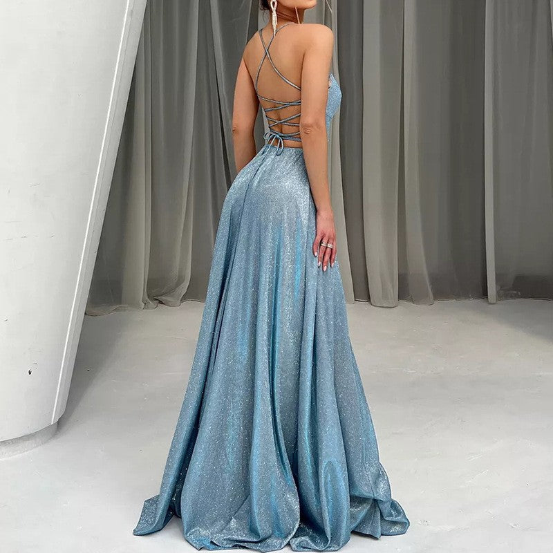 Robe de soirée glamour dos nu et tissu pailleté de Berg-Feldt pour femmes