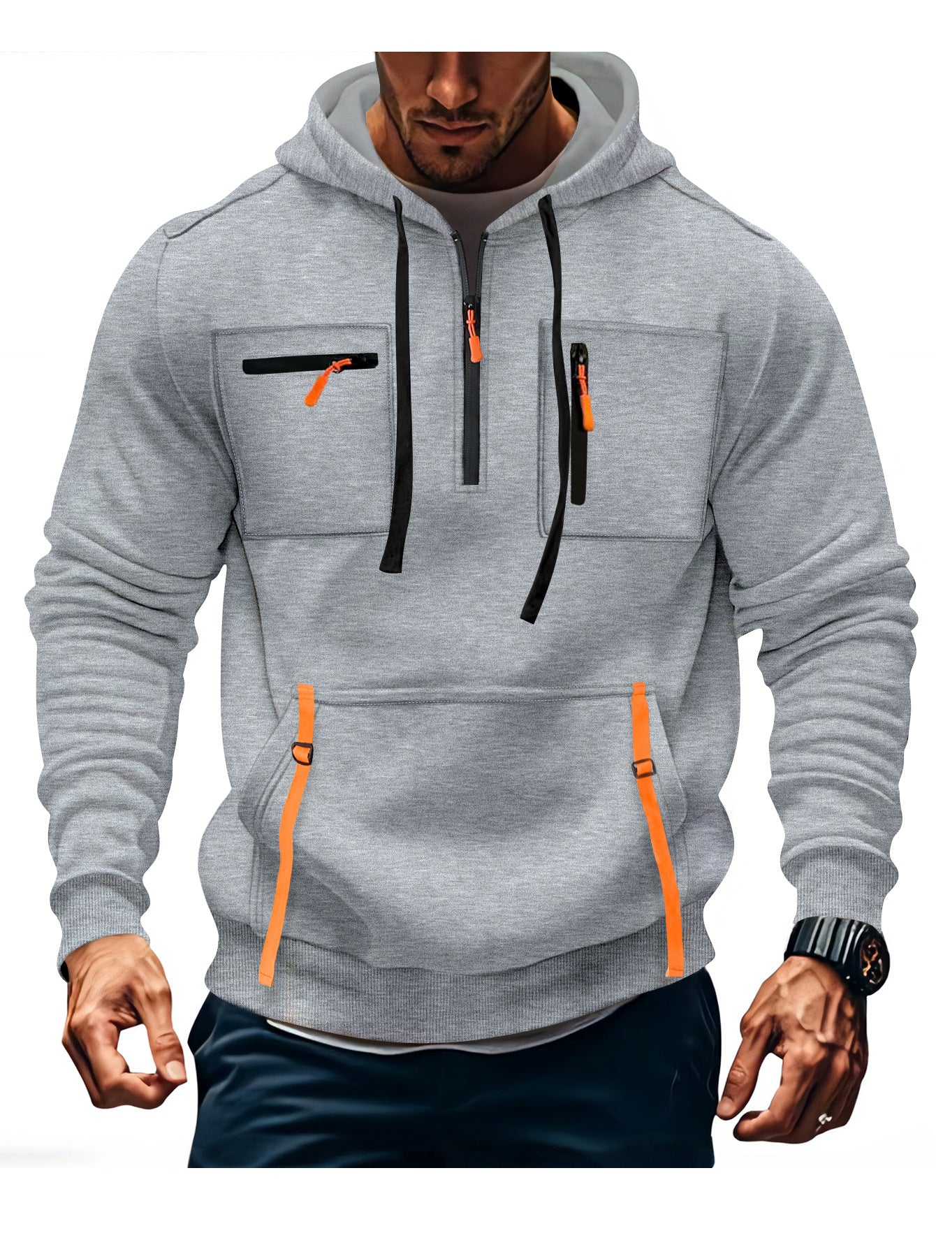 Pull à capuche fonctionnel avec poches zippées Berg-Feldt pour homme