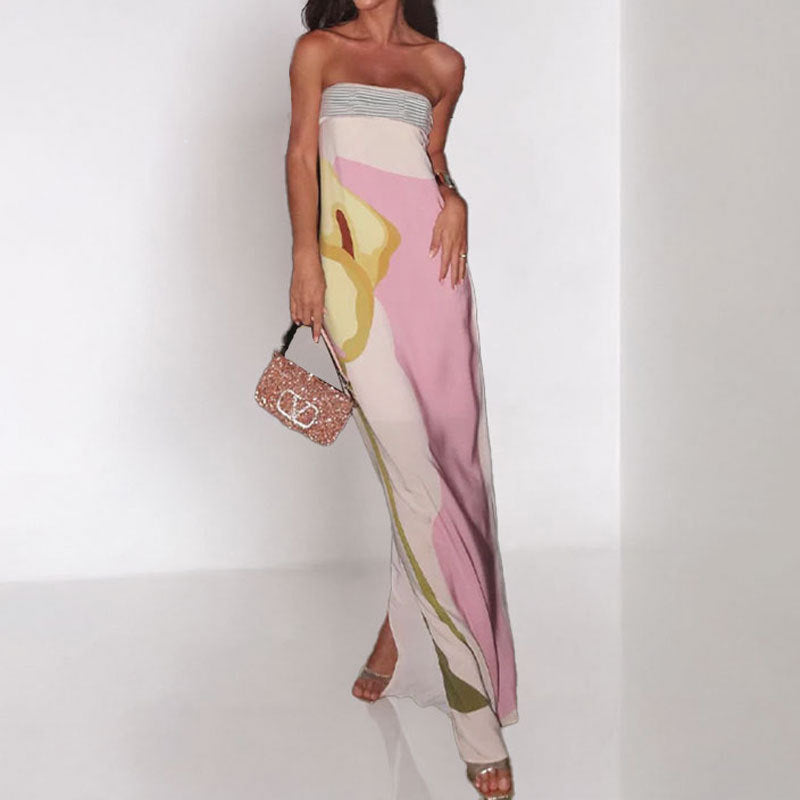 Élégante robe longue pour femme à motifs floraux artistiques de berg-feldt