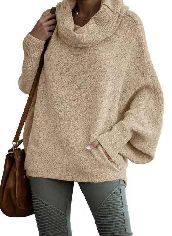 Women's casual knit sweater with soft stand-up collar and wide sleeves Berg-Feldt