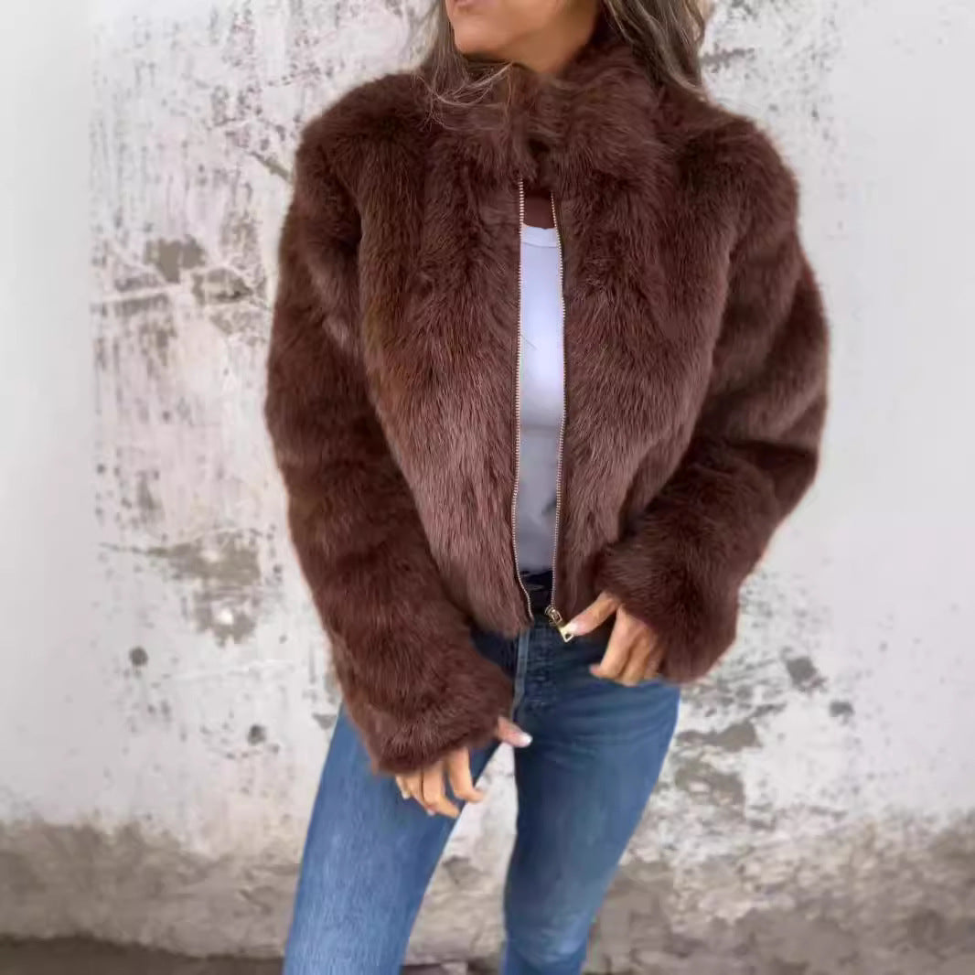 Veste polaire douillette pour femme avec col montant et fermeture éclair Berg-Feldt