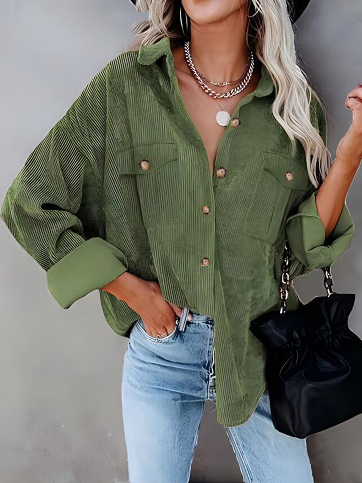 Damen Cordhemdjacke mit doppelter Brusttasche Berg-Feldt