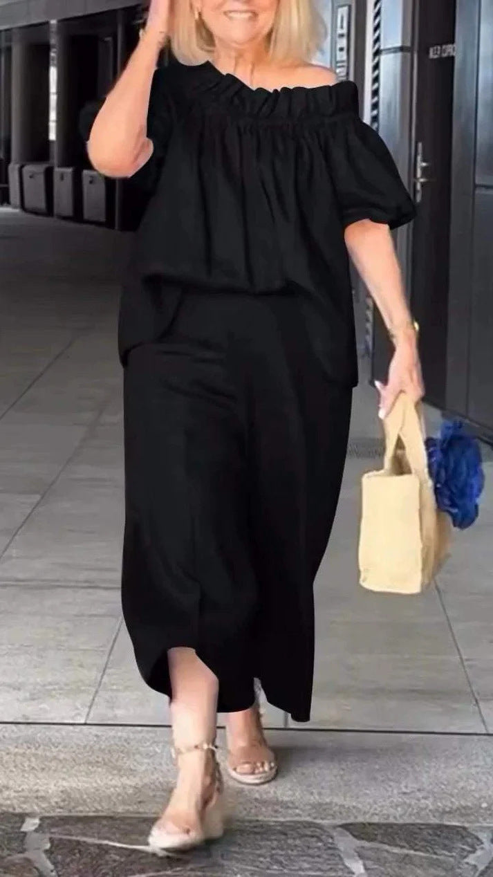 Leichtes Damen Jumpsuit Set mit weiten Ärmeln und figurbetonter Schnittführung berg-feldt