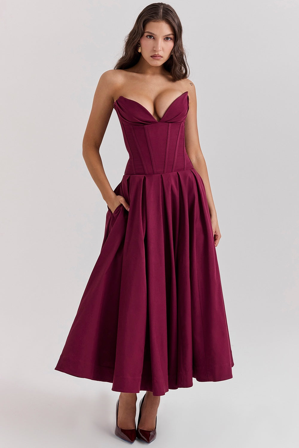 Robe de soirée pour femme, silhouette ajustée et coupe trapèze Berg-Feldt