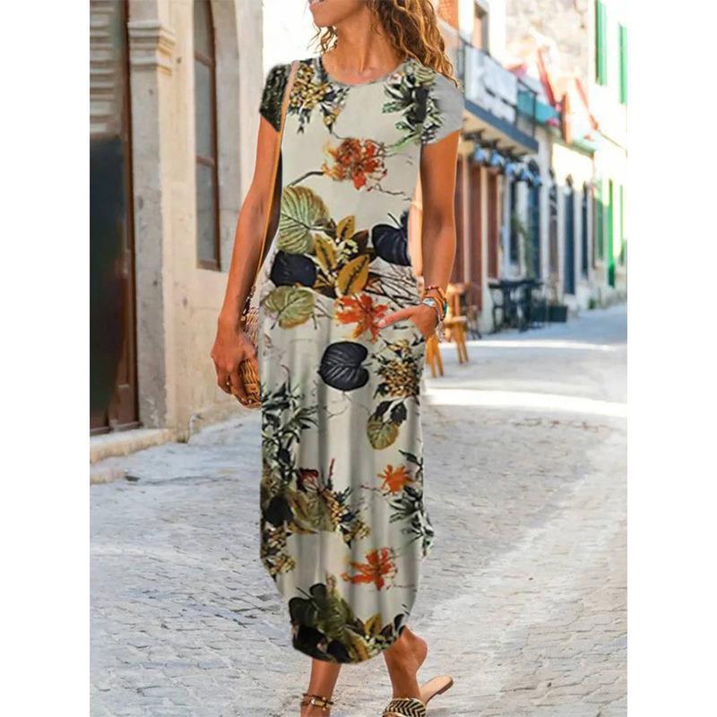 Robe longue pour femme Berg-Feldt avec motif mosaïque exceptionnel et poches