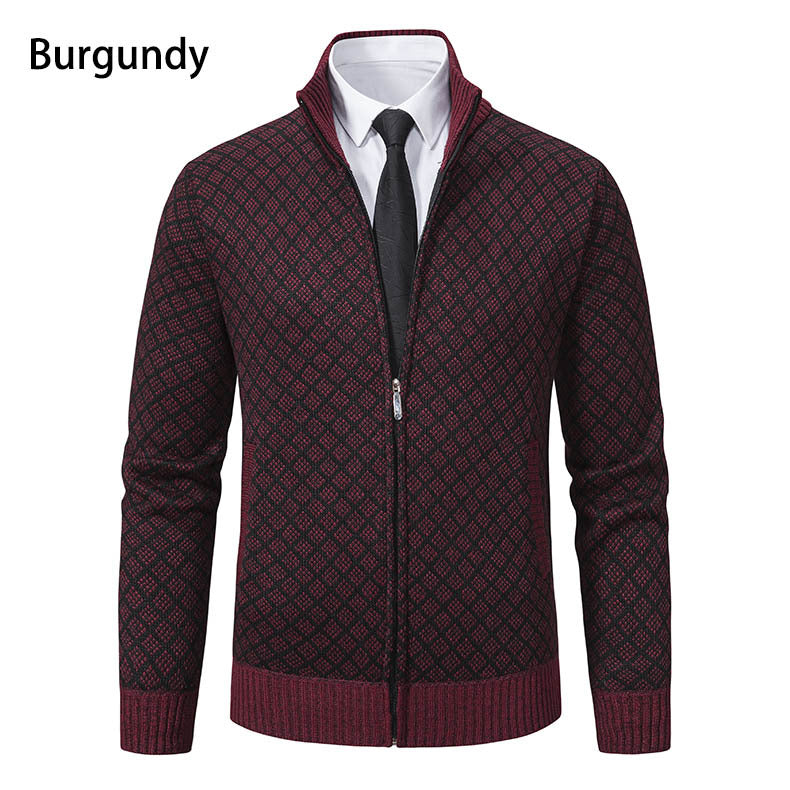 Cardigan zippé pour homme avec motif losanges moderne Berg-Feldt