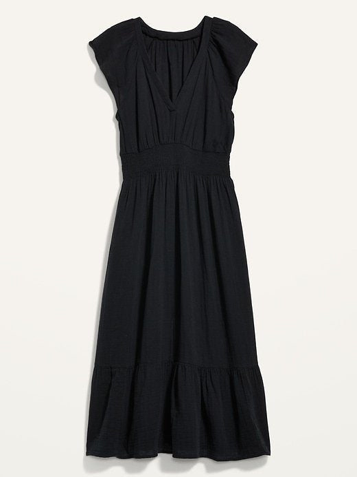 Robe longue fluide pour femme, à volants, détails plissés berg-feldt