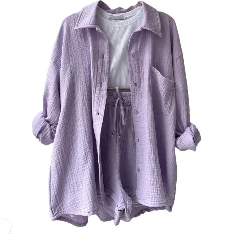 Ensemble décontracté pour femme : veste chemise à manches courtes et short de berg-feldt