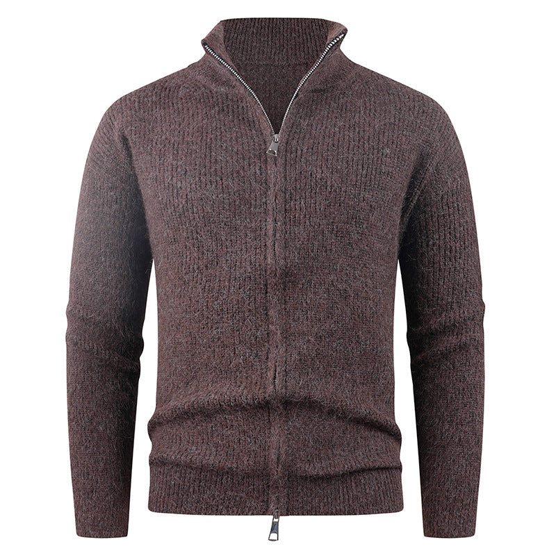Pull en maille à col montant et zip décoratif pour homme Berg-Feldt