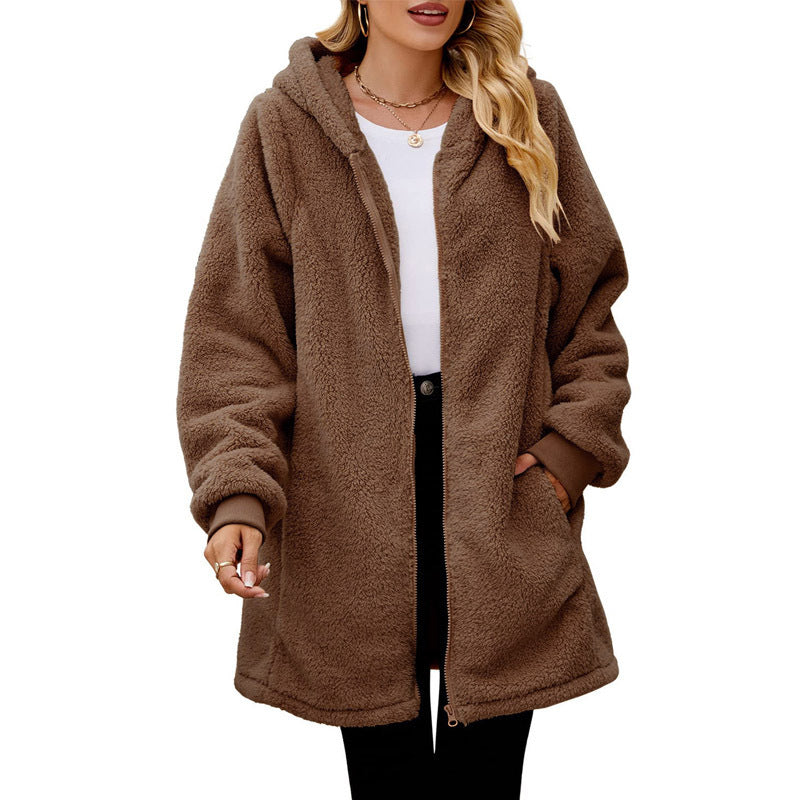 Veste polaire douillette à capuche avec poches latérales pour femme Berg-Feldt