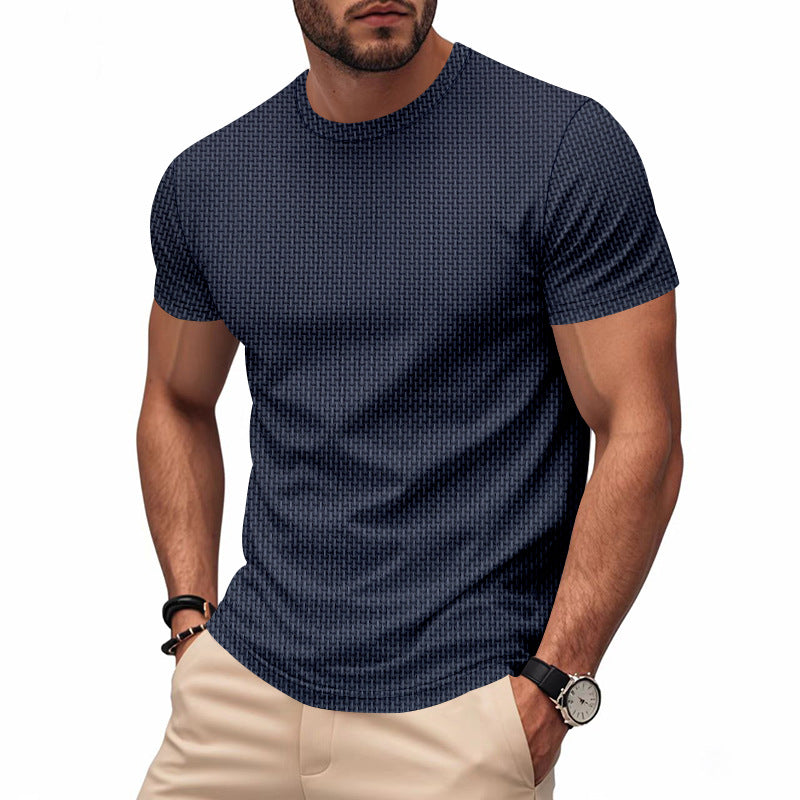 Herren Kurzarm T-Shirt mit strukturiertem Design und atmungsaktiver Baumwolle Berg-Feldt