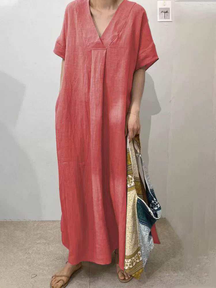 Robe d'été légère pour femme à col en V et manches courtes, par berg-feldt