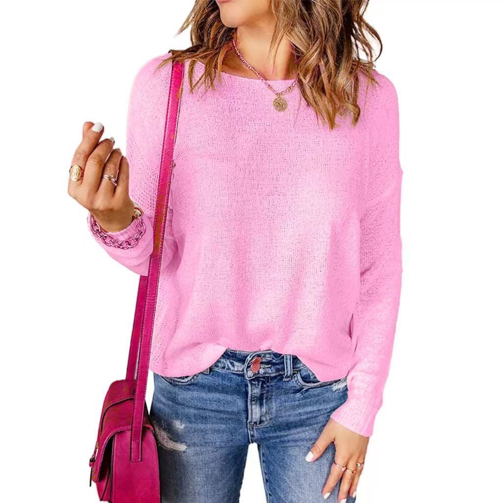 Chandail en tricot épais surdimensionné pour femme avec col en V décoratif Berg-Feldt