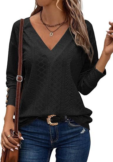 Pull-over tricoté ajouré col en V pour femmes berg-feldt