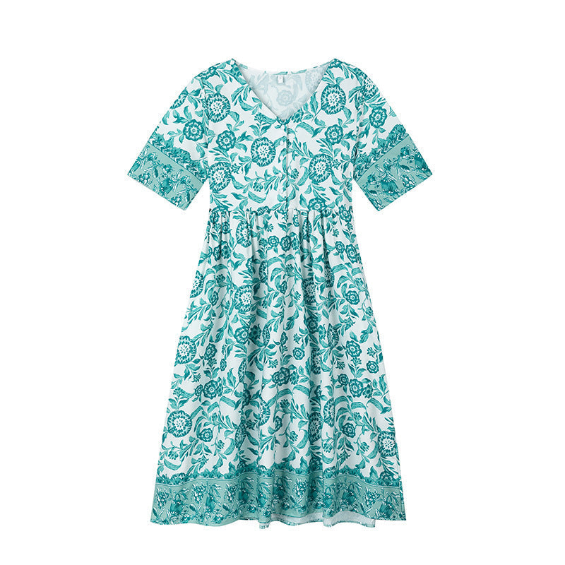 Robe d'été femme, coupe trapèze, motif floral de berg-feldt
