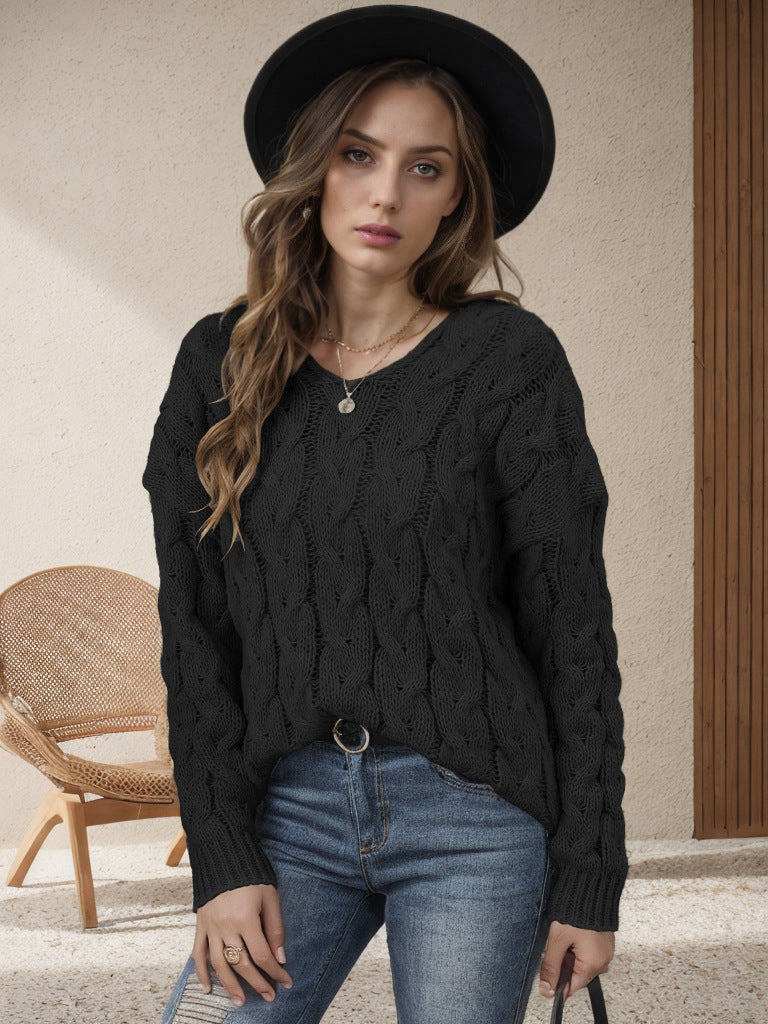 Pull en grosse maille pour femme, motif tressé moderne, coupe ample Berg-Feldt