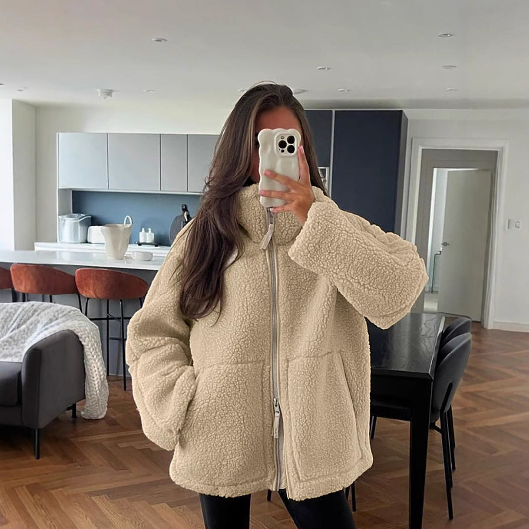 Damen Fleecejacke mit hohem Kragen und praktischen Taschen Berg-Feldt