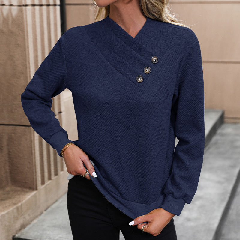 Damenpullover Elegant Col Asymétrique Boutons Berg-Feldt
