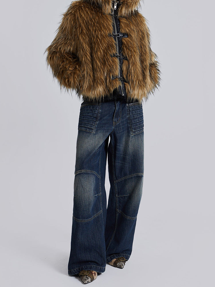 Veste à capuche douillette en fausse fourrure à motif pour femme Berg-Feldt