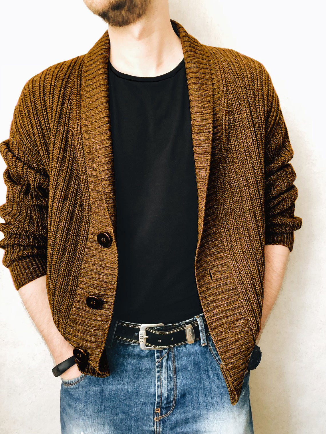 Gilet en tricot homme à col profond Berg-Feldt