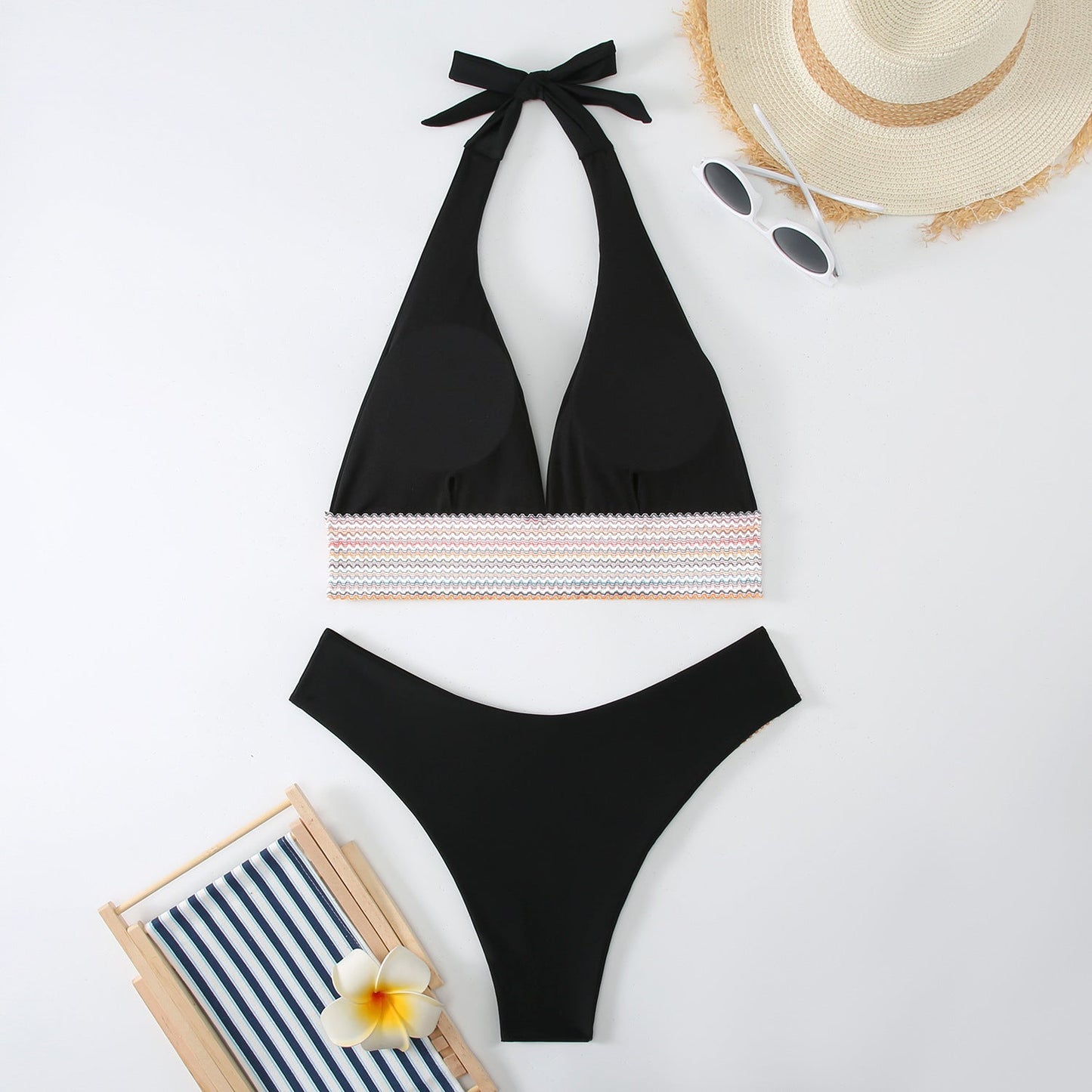 Ensemble de bikini pour femme de berg-feldt avec bretelles réglables et détails contrastés tendance