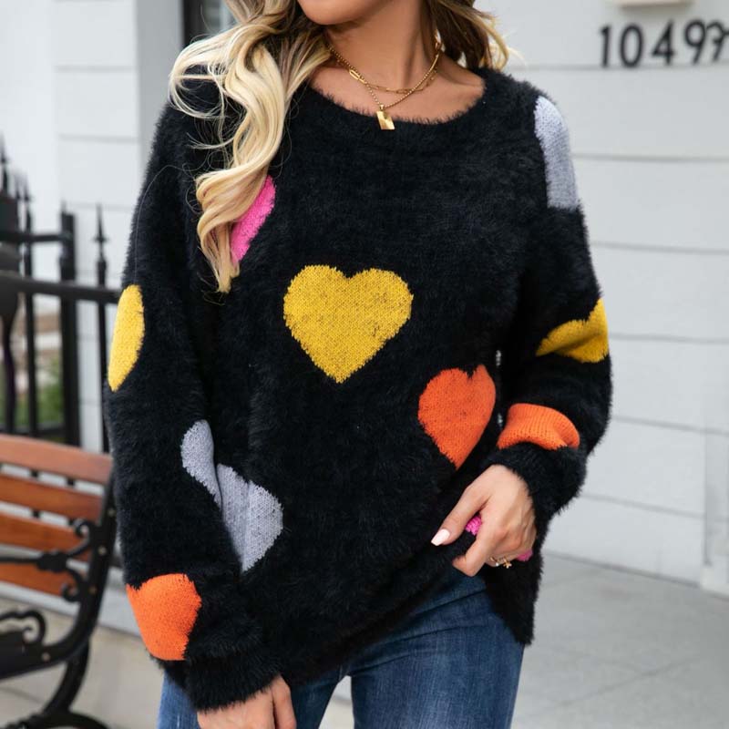 Berg-Feldt | Strickpullover Mit Süßem Herzmuster