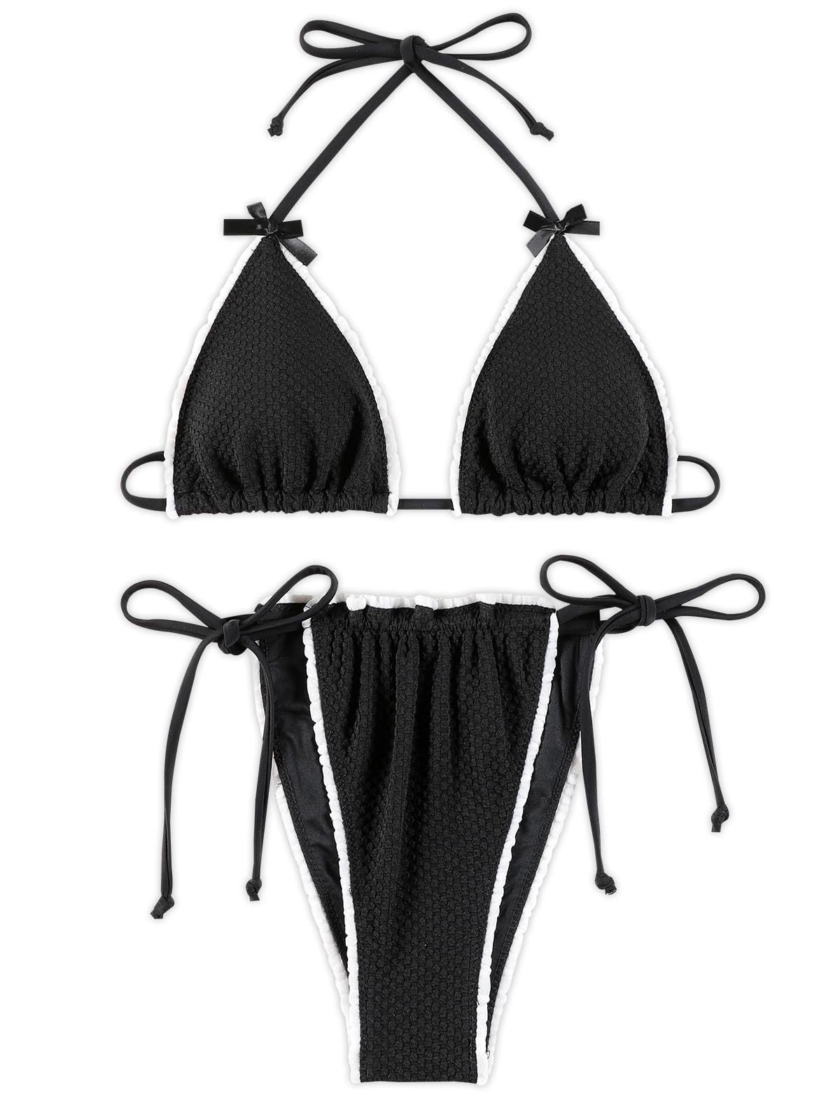 Ensemble bikini triangle pour femme à motif floral et bretelles réglables de berg-feldt