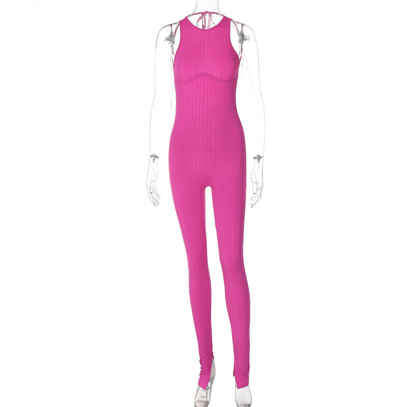 Combinaison sportive une pièce pour femme de berg-feldt, avec col montant et design côtelé tendance