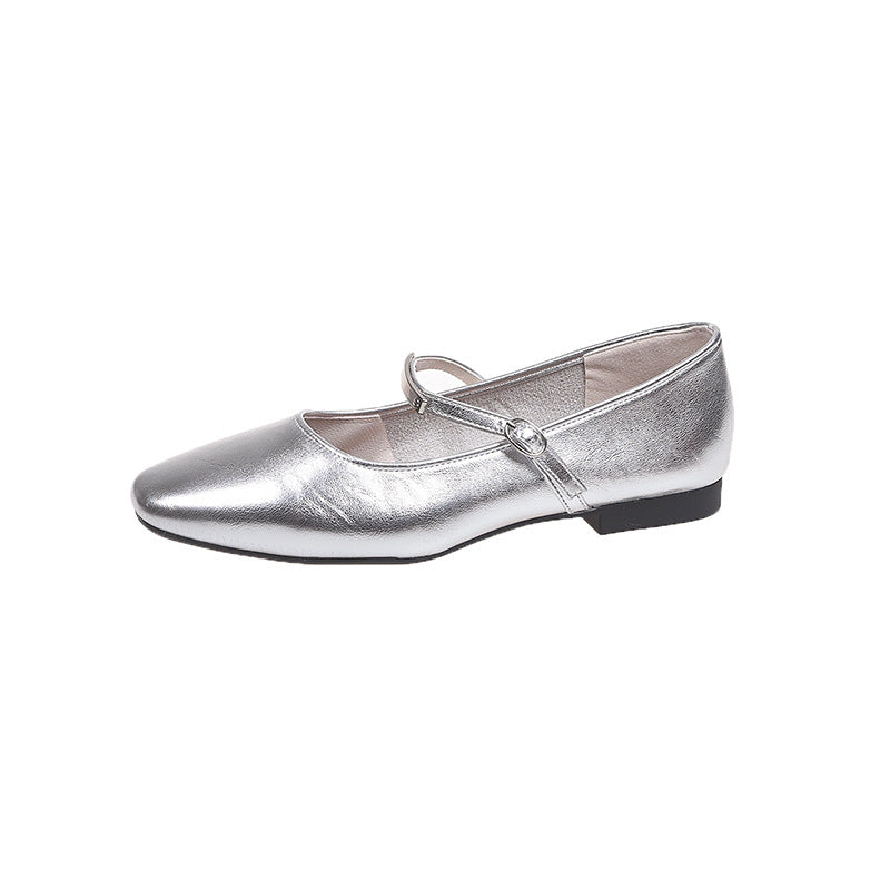 Elegante Damen-Ballerinas mit quadratischer Spitze und verstellbarem Riemchen von berg-feldt