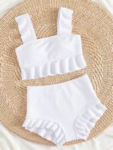 Berg-Feldt Ensemble Maillot de Bain Femme avec Volants, Taille Haute