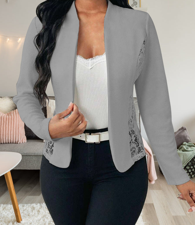 Berg-Feldt Blazer élégant pour femme avec accents en dentelle