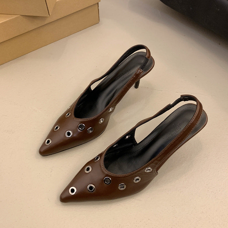 Berg-Feldt Escarpins Slingback pour femme avec bout pointu et œillets