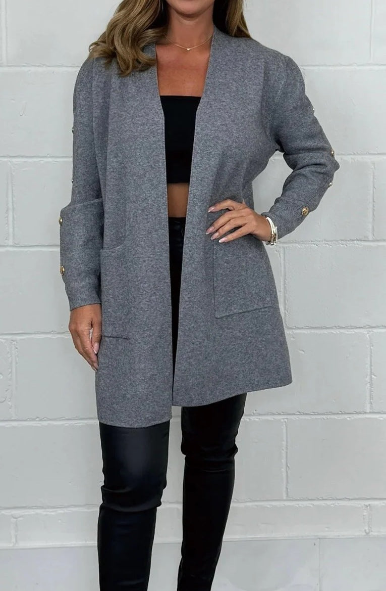 Cardigan élégant pour femme avec boutons décoratifs et poches Berg-Feldt