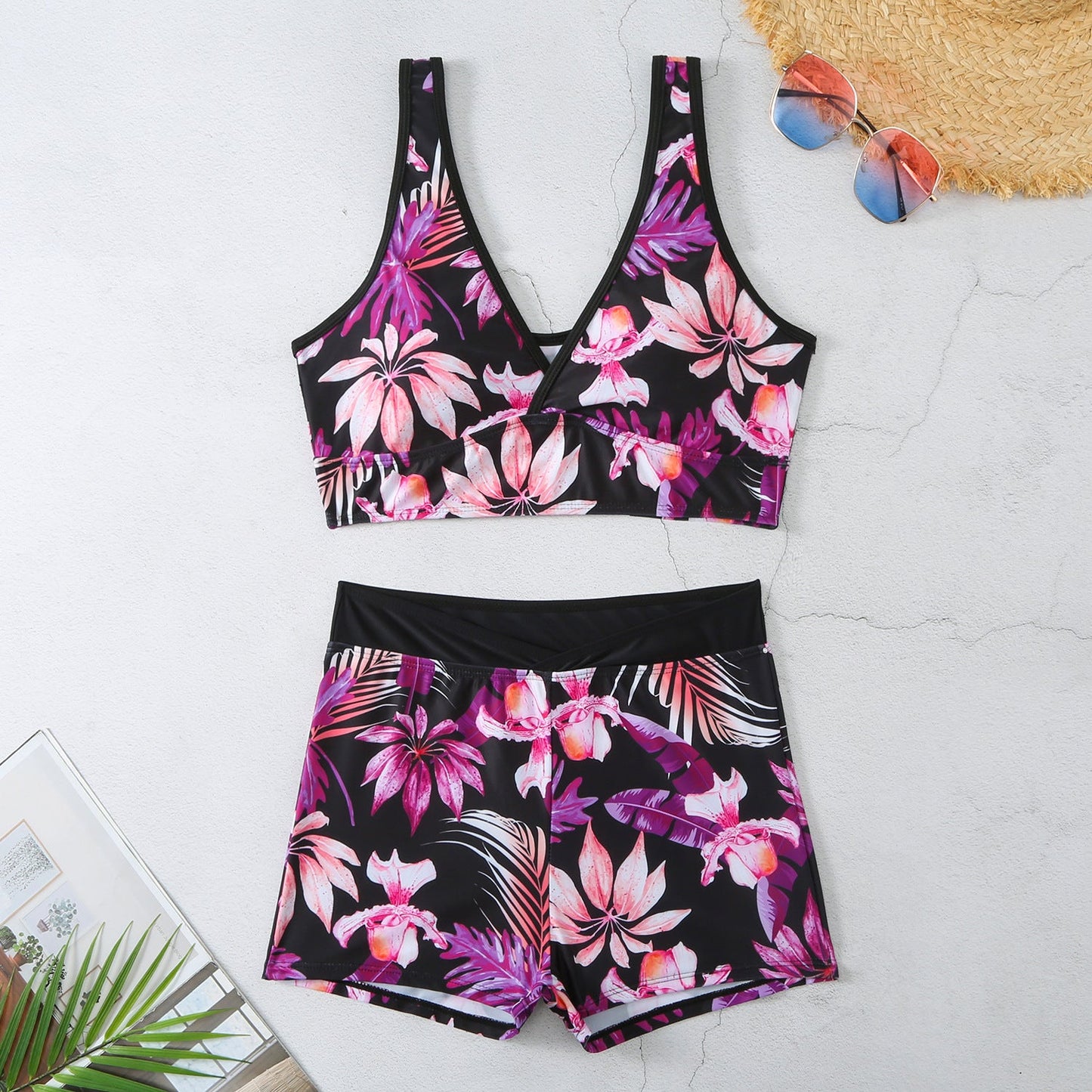 Hochleistungs-Schwimmset für Damen mit floralem Muster von berg-feldt