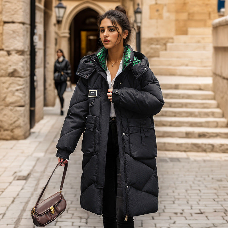 Damen gefütterter langärmliger Winterparka mit verstellbarem Kapuzenkragen und praktischen Taschen Berg-Feldt