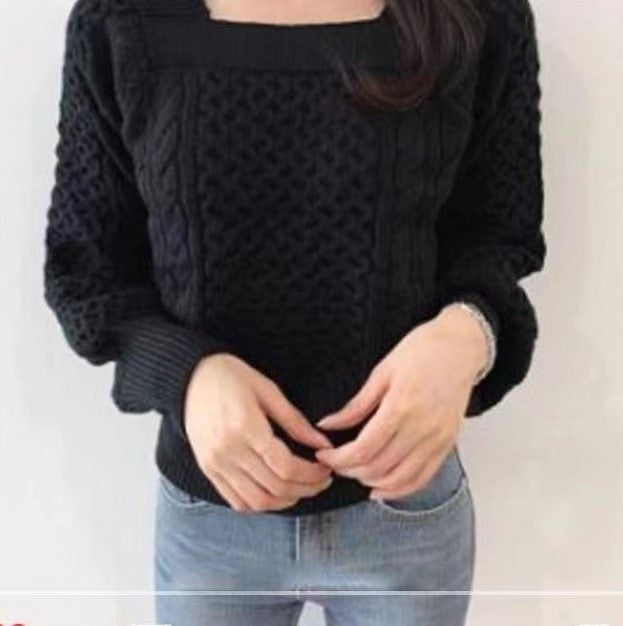 Pull en grosse maille pour femme avec détails torsadés modernes et encolure carrée Berg-Feldt
